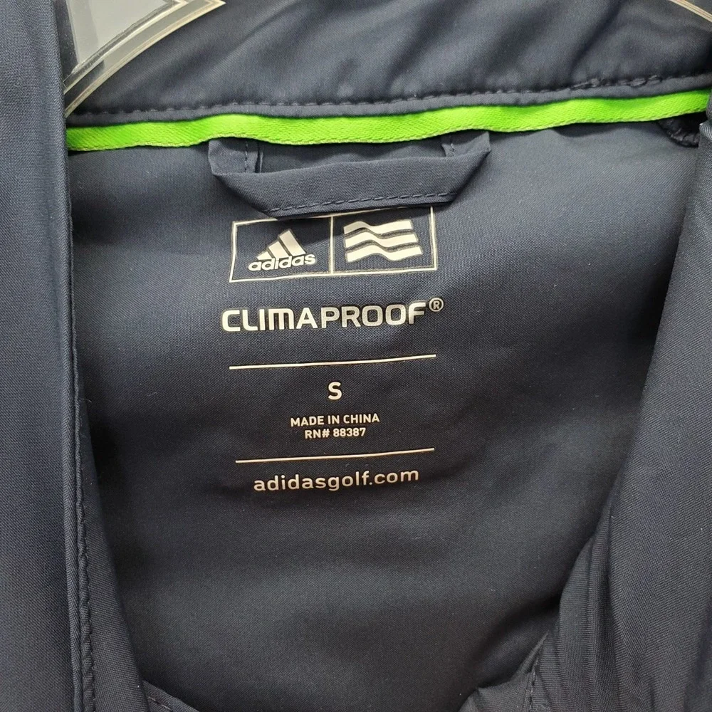 Adidas Battleground Country Club Golf Jacket Mens Small Navy Climaproof 1/4 Zip